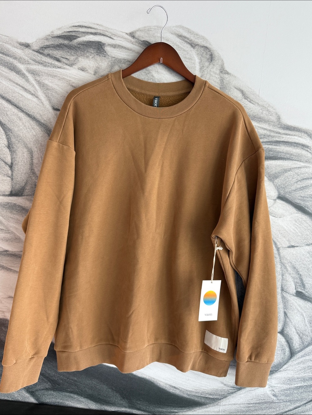 VUORI Restore Oversized Crew 2.0 Toffee Brown Size Large NWT Sweatshirt